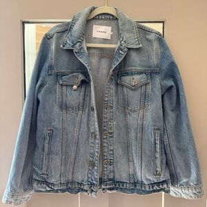 Frame zipper sleeve denim jacket